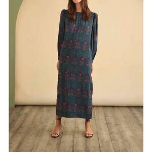 NEW HUNTER BELL crosby midi dress in midnight garden